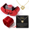 Valentines Gift: Red Apple Jewelry Box Necklace Eternal Rose for Girl | Mother's Day | New Year | Valentine's Day Gifts