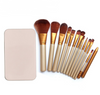 Eco Friendly Bamboo Professional Cosmetic Makeup Brush Kit  Of 12 Makeup Tools