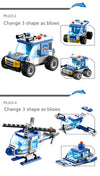 8 IN 1 Robot Aircraft Car City Police SWAT Building Blocks Toys - Shop-bestdealz