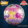 Girl's Happy 1st Birthday Balloon 18" MYLAR Balloon - Shop-bestdealz