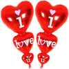 I Love U Balloon Pack of 2 - Red Heart Shaped Balloons - Shop-bestdealz