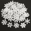 50PCS Mix Shape Wooden White Snowflakes Decorations for Christmas